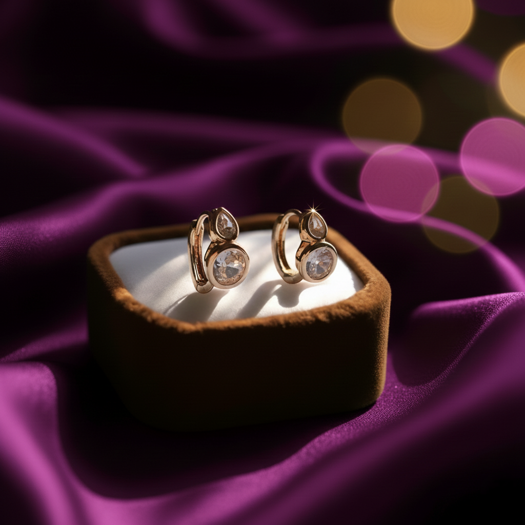 Snug Sparkle Earrings - Gold